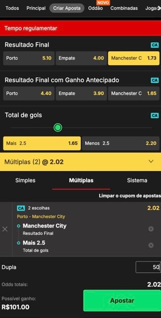 KTO-bilhete-porto-man-city Bilhete de apostas na KTO para Porto x Manchester City, pela Liga dos Campeões da Europa