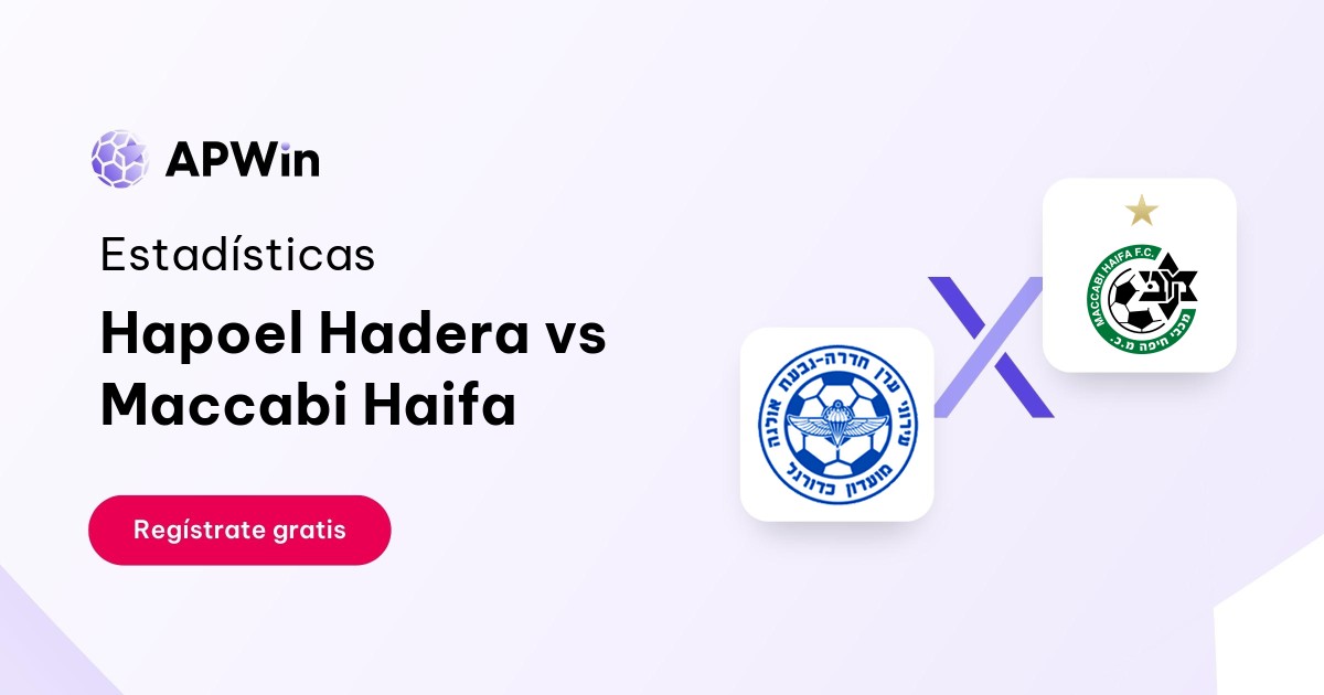 Hapoel Hadera vs Maccabi Haifa Estadísticas 24/12/2023 APWin