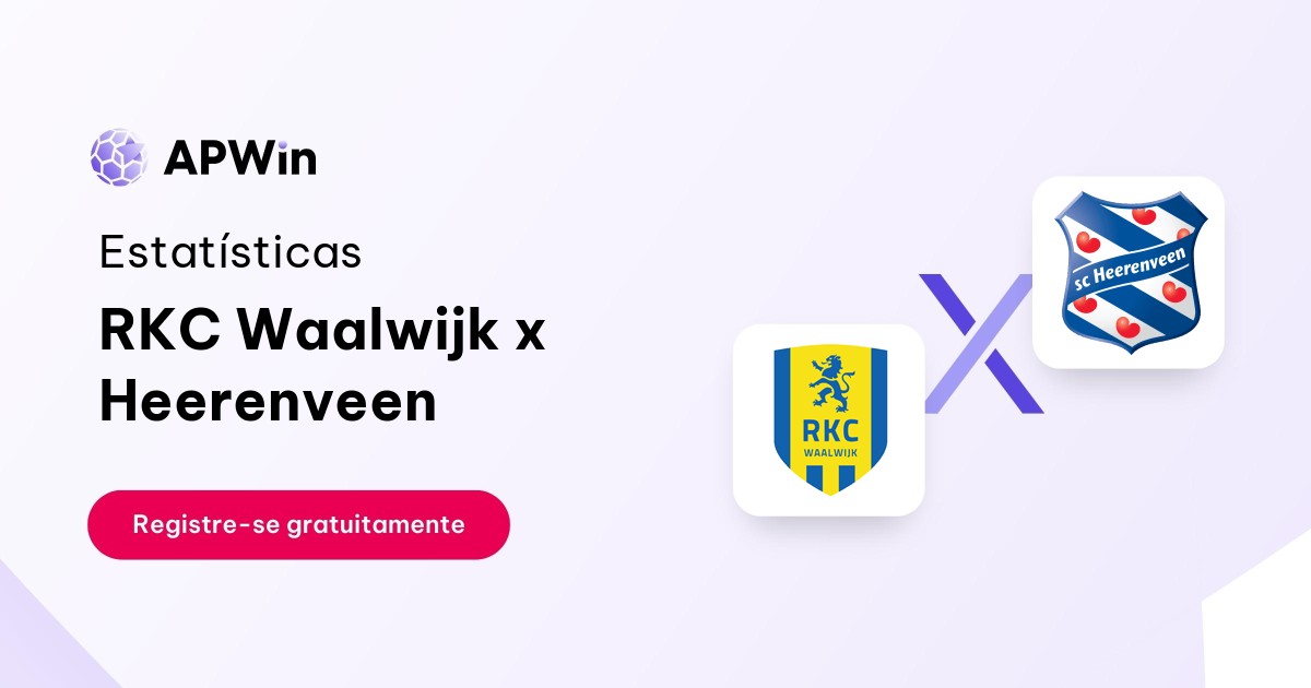 RKC Waalwijk x Heerenveen: Estatísticas, Placar e Odds