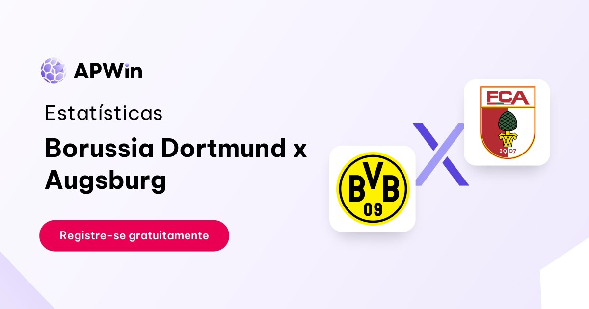 Borussia Dortmund x Augsburg: Estatísticas, Placar e Odds