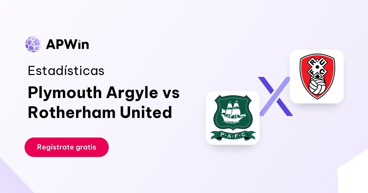 Plymouth Argyle vs Rotherham United Estadísticas 16/12/2023 APWin
