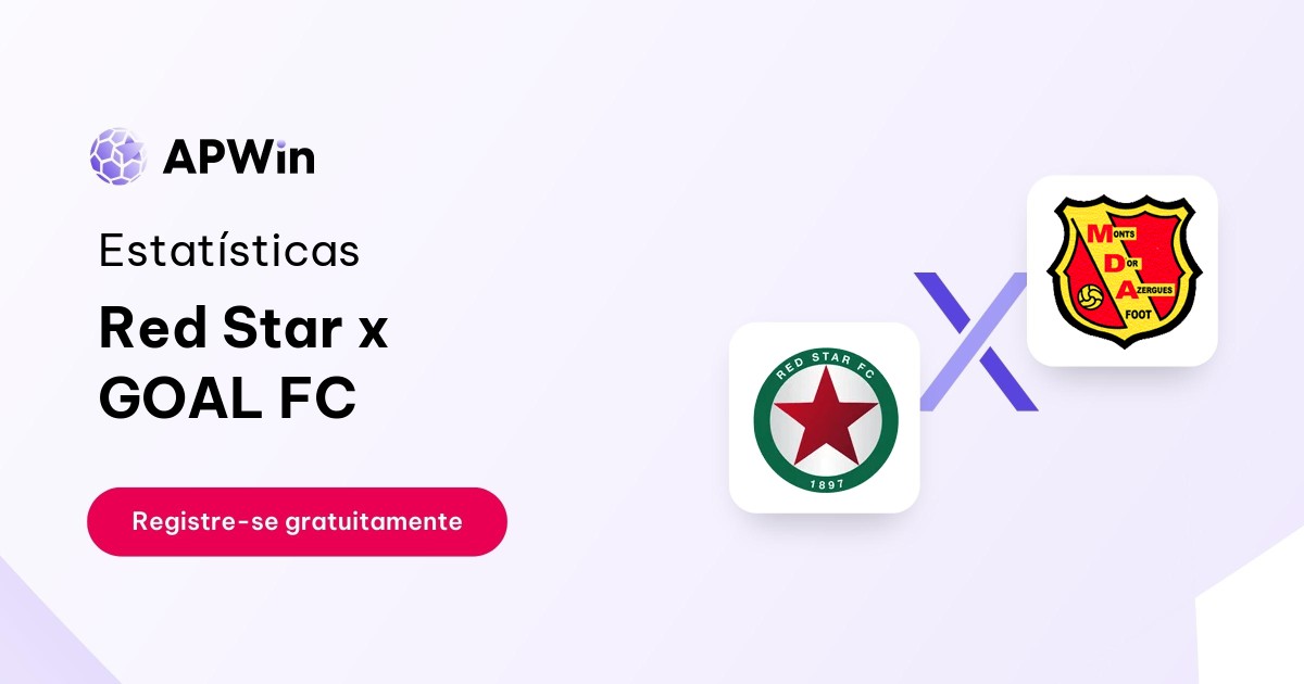 Classificações Red Star x GOAL FC 19/01/2024 National APWin