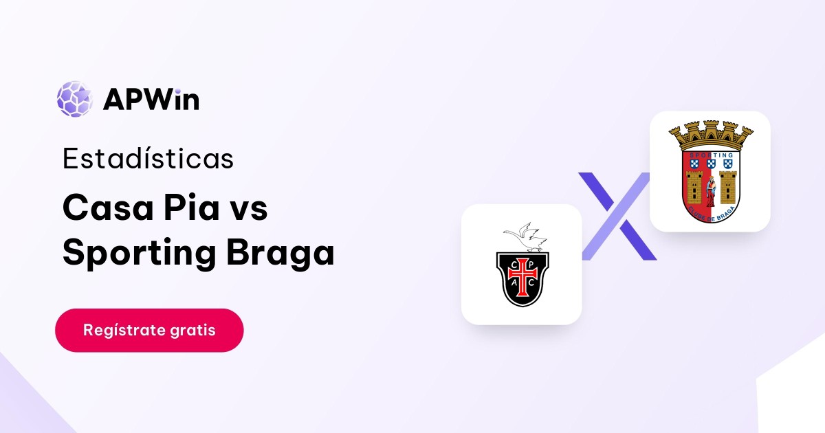 Casa Pia vs Sporting Braga Estadísticas 30/12/2023 APWin