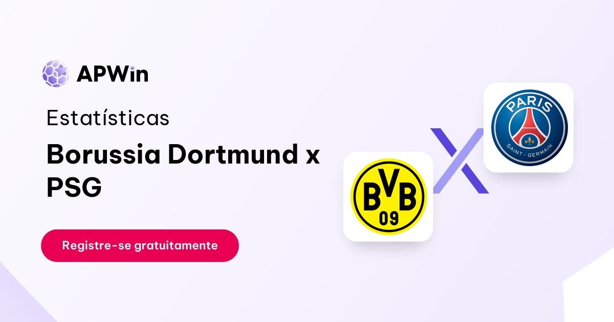 Borussia Dortmund x PSG: Estatísticas, Placar e Odds